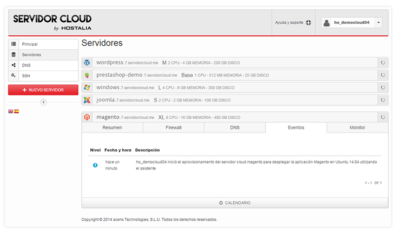 Panel de control