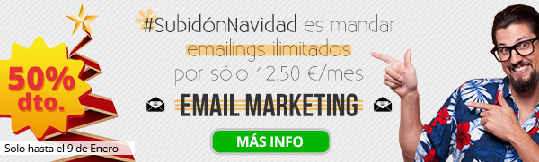 Imagen de #SubidónNavidad es mandar emailings ilimitados por sólo 12,50 €/mes